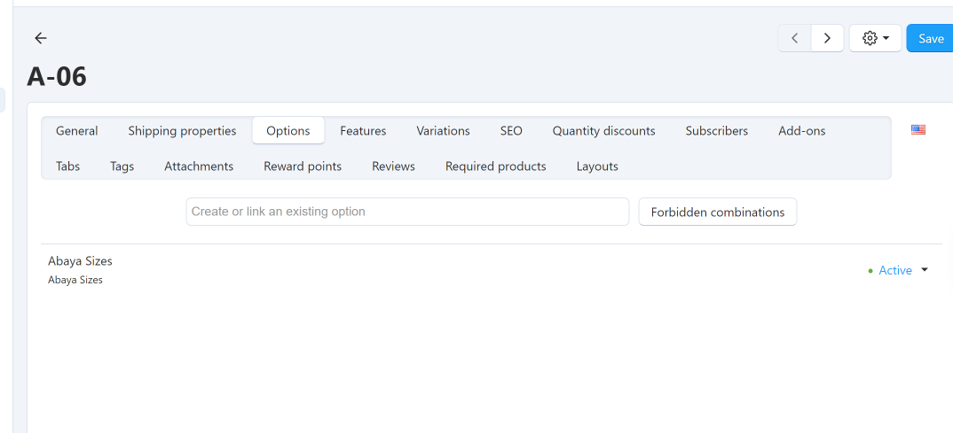 Options Section